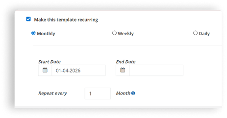 Recurring Templates Interface 2